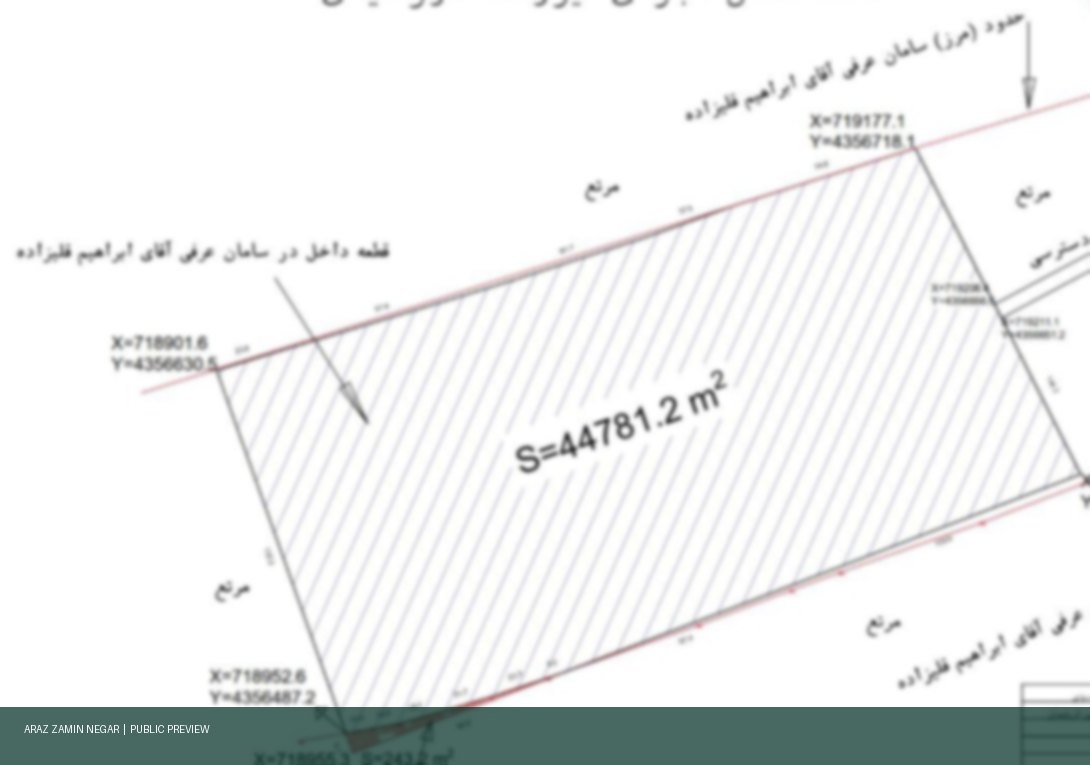 نمونه نقشه UTM و تعیین حدود
